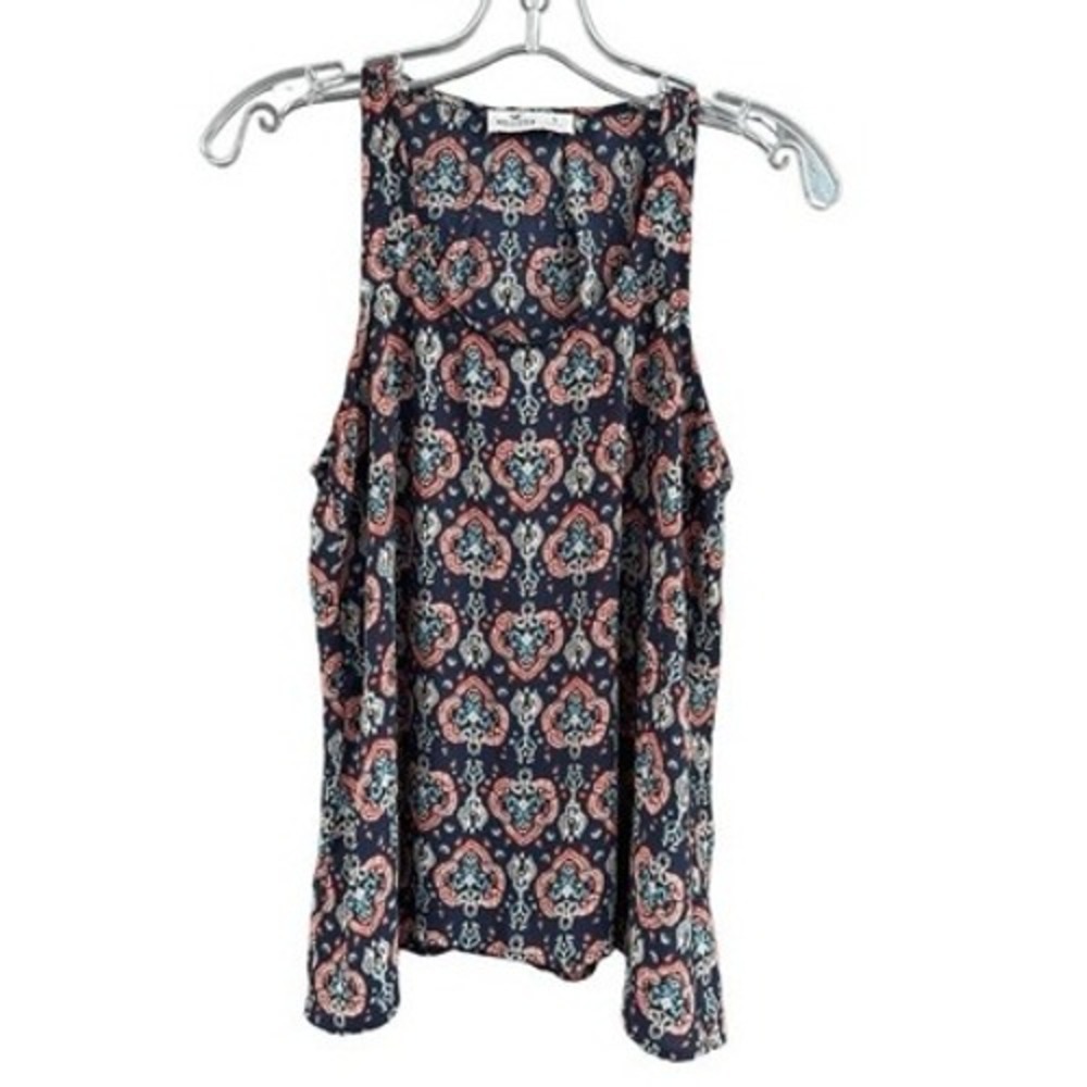 Y2K VTG Hollister Paisley Boho‎ Tank Top Sleeveless Casual Blouse Summer Cute S